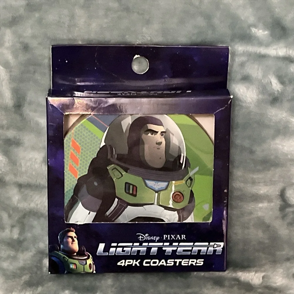Disney Pixar Buzz Lightyear Cup/Drink Coasters - Set/4 Coasters